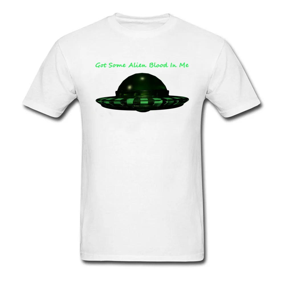 New Design Men T-Shirt Casual Custom Tops & Tees 100% Cotton Short Sleeve Normal T-shirts Crew Neck Wholesale Got Some Alien Blood In Me white