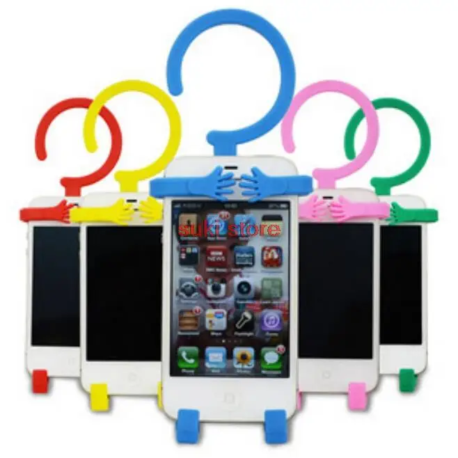 

Humen shape Tripod stand Explosions silicone small humanoid navigation phone holder for iphone 6s 6 5 5s Apple Samsung