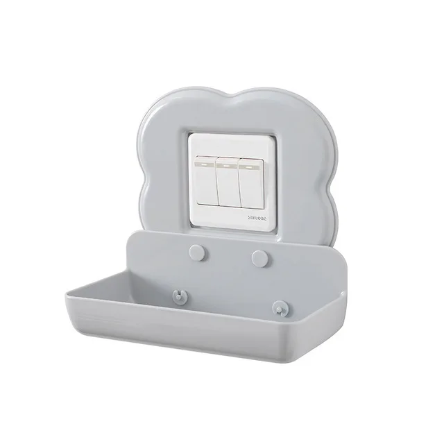 Подставка для хранения мелких предметов для телефона практичный держатель телефона для стены зарядная коробка подставка держатель для ванной комнаты кухонный Органайзер 1 шт - Цвет: gray