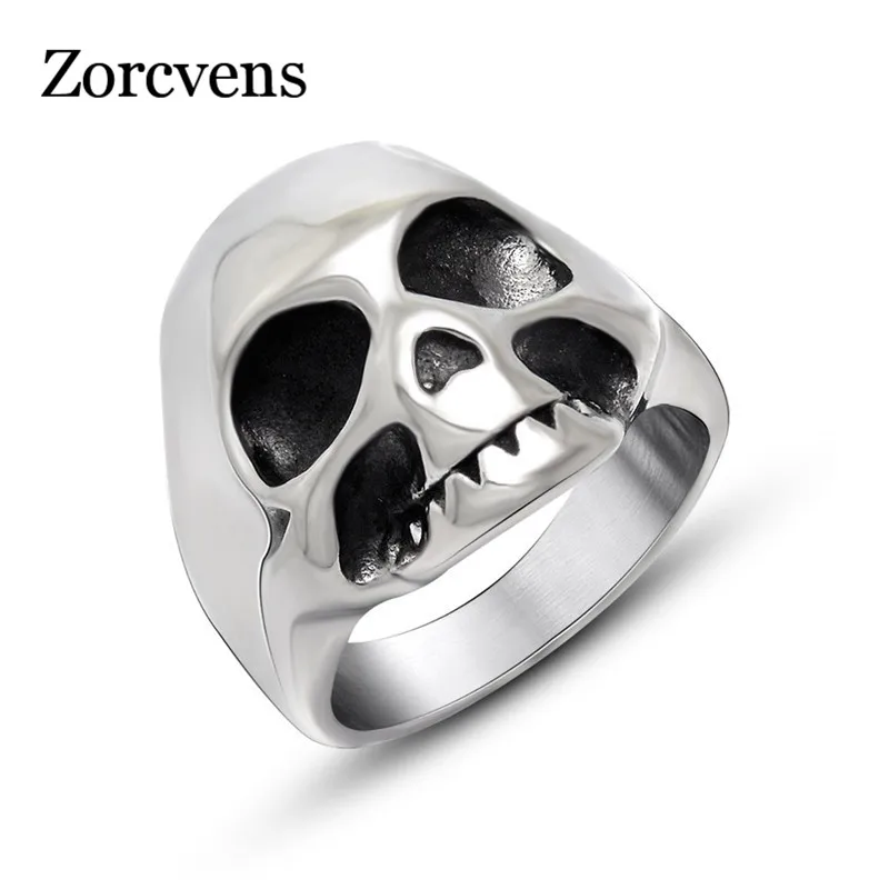 ZORCVENS новое ретро Винтажное кольцо из нержавеющей стали ретро череп мужское ювелирное изделие