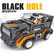 Free Shipping RC Blocks Truck Car Model 8001 Black Hole 4 CH Electric Vehicle Build DIY Toys Race Cars Large Road Crash Game