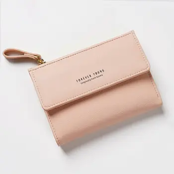 

Fashion women's wallet mini clutch bag PU leather solid color purse credit card holder card package