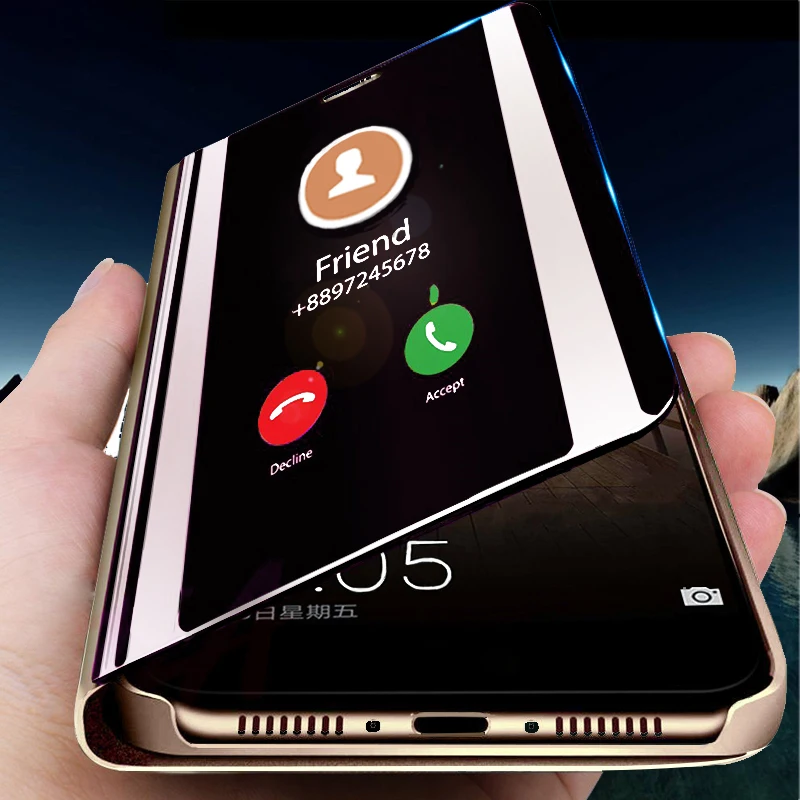 

Smart Mirror Flip Phone Case For Samsung Galaxy S9 S8 S7 S6 Edge Plus View Cover For Note 9 8 J5 J7 A5 A6 A7 A8 2017 2018 Case
