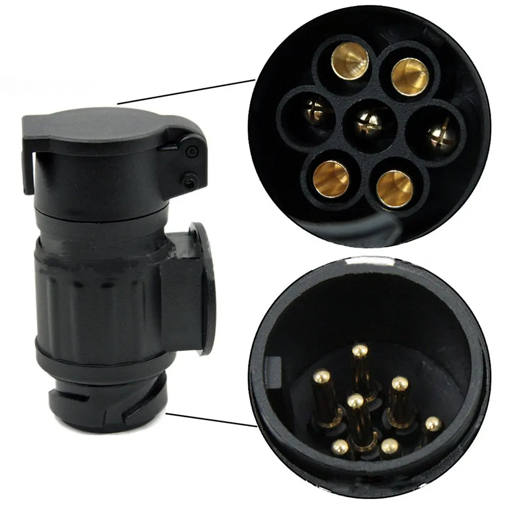 

13 Turn 7 Needle 12 Volt Socket Truck Cable Connector European Type Trailer Signal Multi-functional Cable Connector