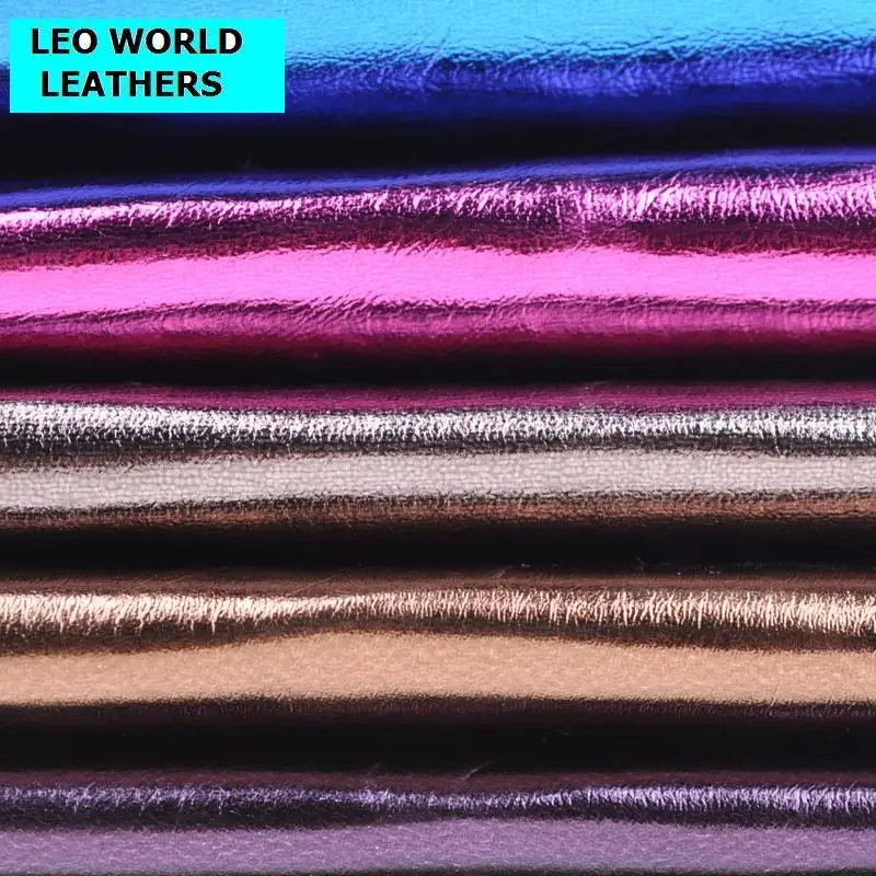 Leo Leather World Soft Metallic Shiny Pu Synthetic Leather DIY Faux
