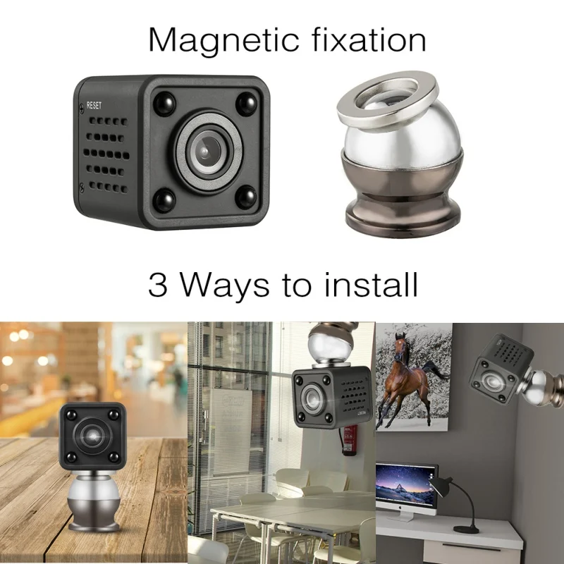 1080P Mini Camera Magnetic Fixation Wireless Smart WiFi Camera WIFI Audio Record Baby Monitor Night Vision HD Camera US/USB Plug