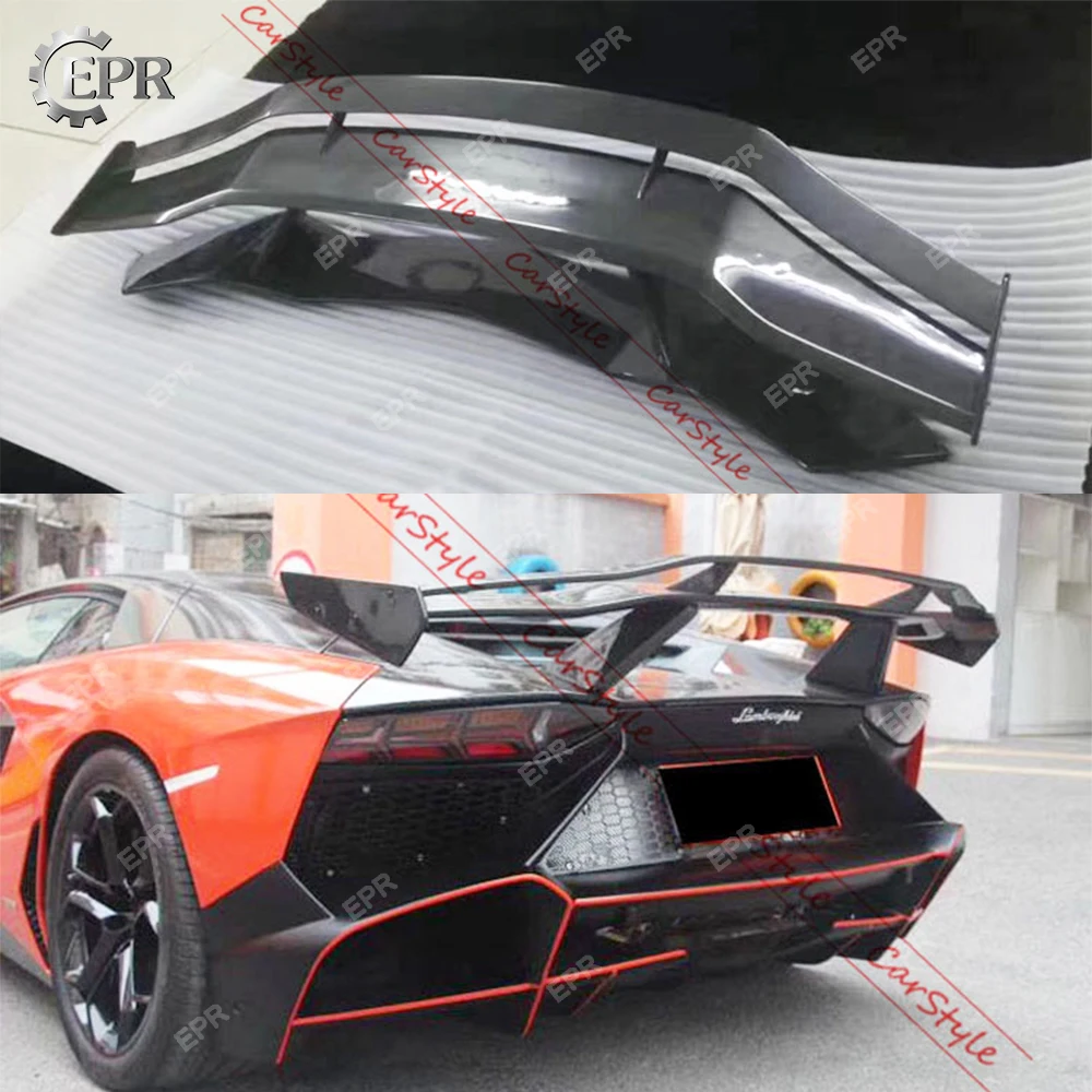 Углеродного волокна заднего крыла для губ LAMBORGHINI Aventador LP700 сглаживатель перепадов напряжения Стиль Тип 3 карбоновый спойлер GT обвес тюнинг Накладка аксессуары