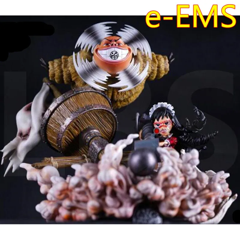 

Anime ONE PIECE GK LBS SD Donquixote Pirates Buffalo And Baby-5 Resin Statue Action Figure Model Giocattolo G2495