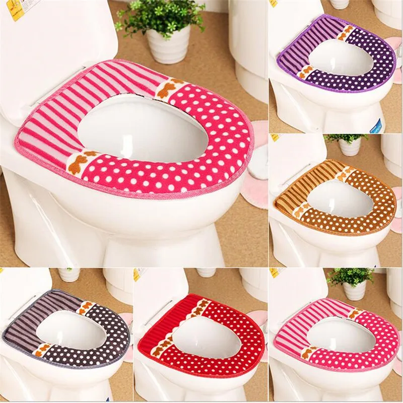 

Toilet Seat Covers Sticky Plush Winter Warm Comfortable Cotton Decor Bathroom NEW Cute Comfortable WC Toilette 12.14