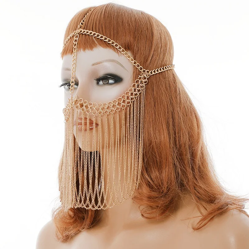 Модная сексуальная женская Маскарадная маска, цепочка для лица, для танца живота, для сцены, для девушек, для тела, ювелирное изделие, цепочка на голову, многослойная
