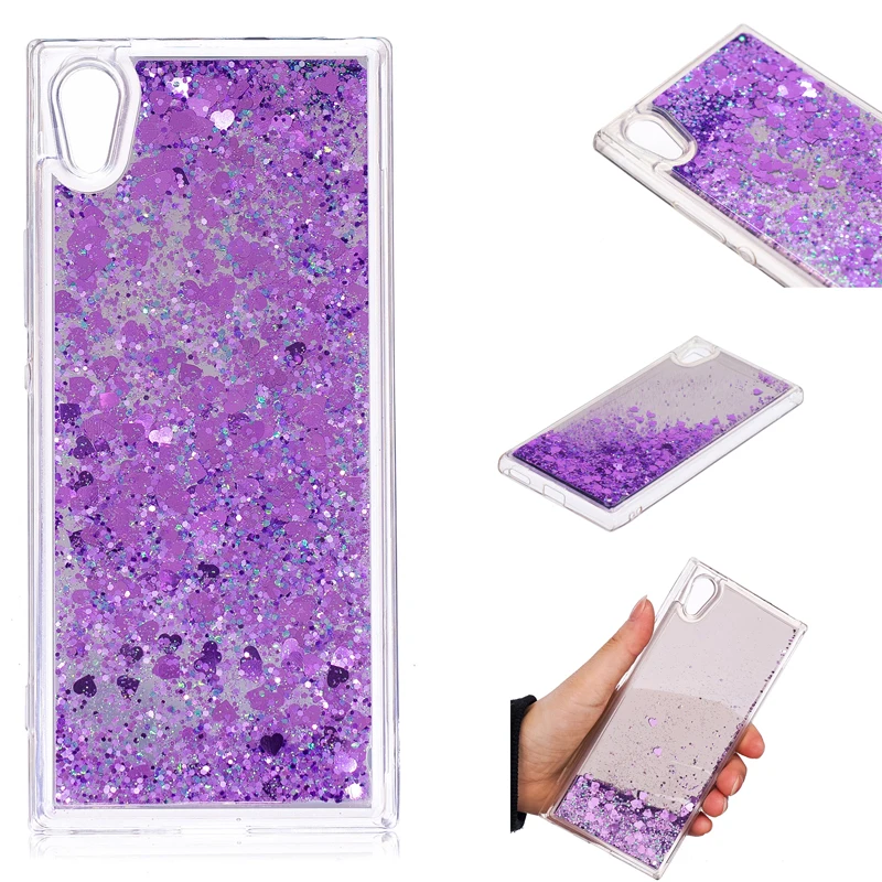 

Luxury Mirror 2 in 1 TPU+PC Plating Glitter Quicksand Liquid Sand Phone Silicone Case Cover Shell Coque Fundas for SONY L1 XA1