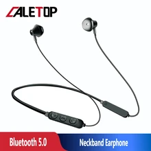 CALETOP Bluetooth 5,0 спортивные наушники с шейным ремешком, беспроводные наушники с защитой от пота, наушники для бега с микрофоном