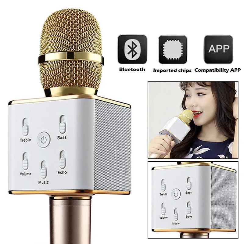 Q7 Wireless Bluetooth Handheld KTV Karaoke Microphone Mic Speaker For Phone