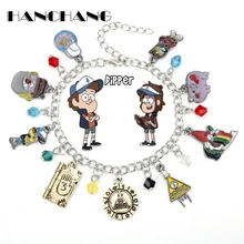 Модные ювелирные изделия Гравити Фолз амулеты Браслеты Забавный мультфильм Диппер и Мэйбл кулон фигурка браслет женские подарки