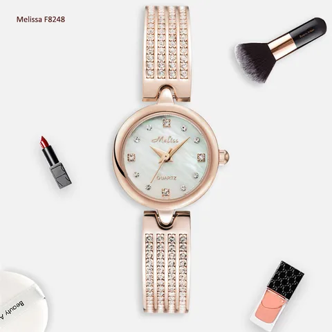 Moda Melissa Delicado Pulseira Relógio Simples Mulher Cristais Relógios Quartzo Natural Concha Montre Femme F8248