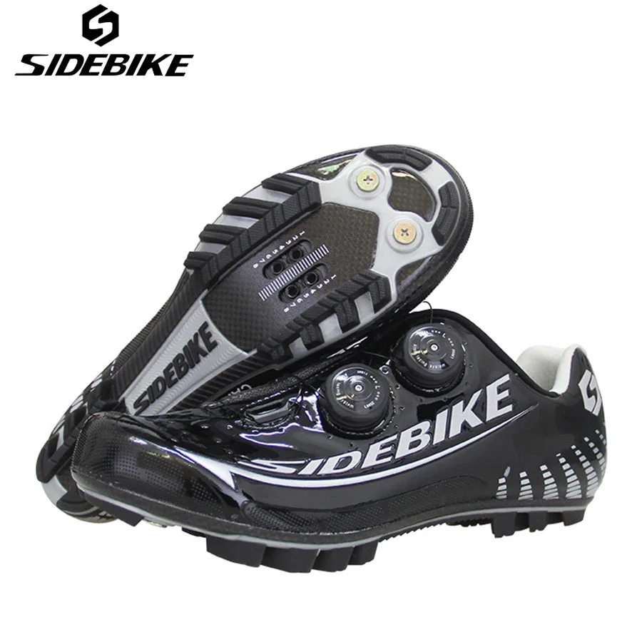 SIDEBIKE Cycling Shoes Carbon Black Men Elactic Band Chaussure Velo Route Carbon Fiber Road Mountain Bike Shoes zapatillas  MTB 