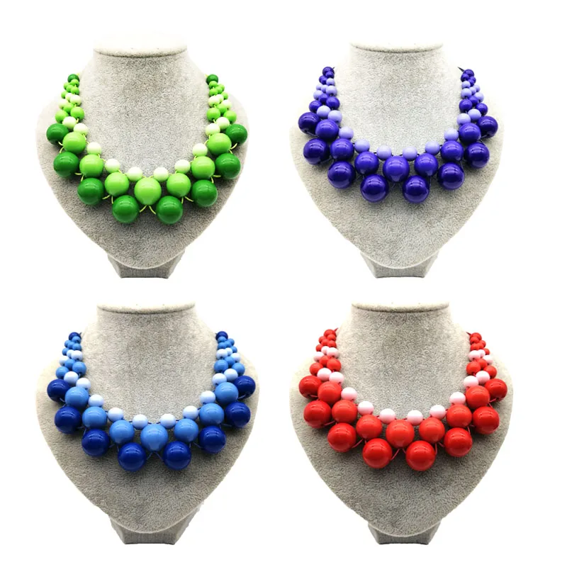 Dandie цветные акриловые бусы ожерелье, модные ювелирные изделия нагрудник ожерелье для женщин ювелирные изделия