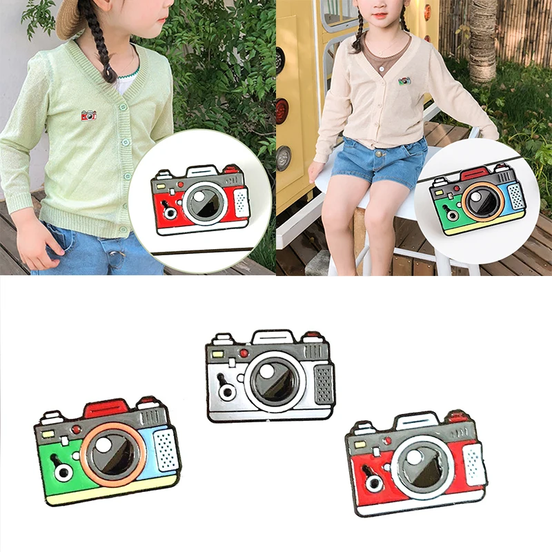 

Cartoon 1PC Camera Rainbow Digital Enamel Pins Gray Coat Cap Backpack Photography And Kids Badge Gifts Red Green Brooch