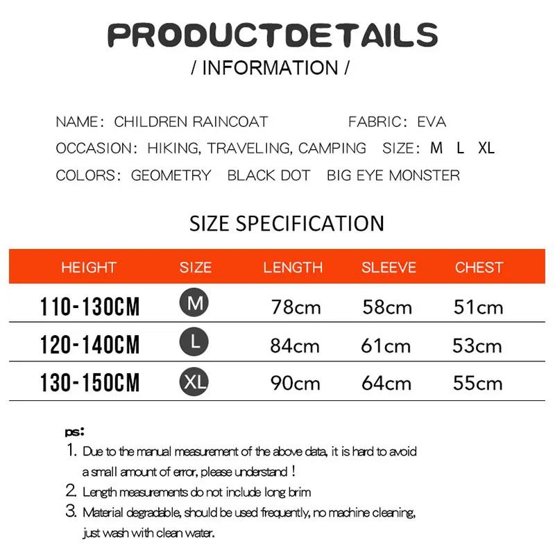 Yuding/детский плащ-дождевик для мальчиков и девочек; непромокаемый плащ-пончо с геометрическим рисунком; водонепроницаемый детский дождевик с капюшоном