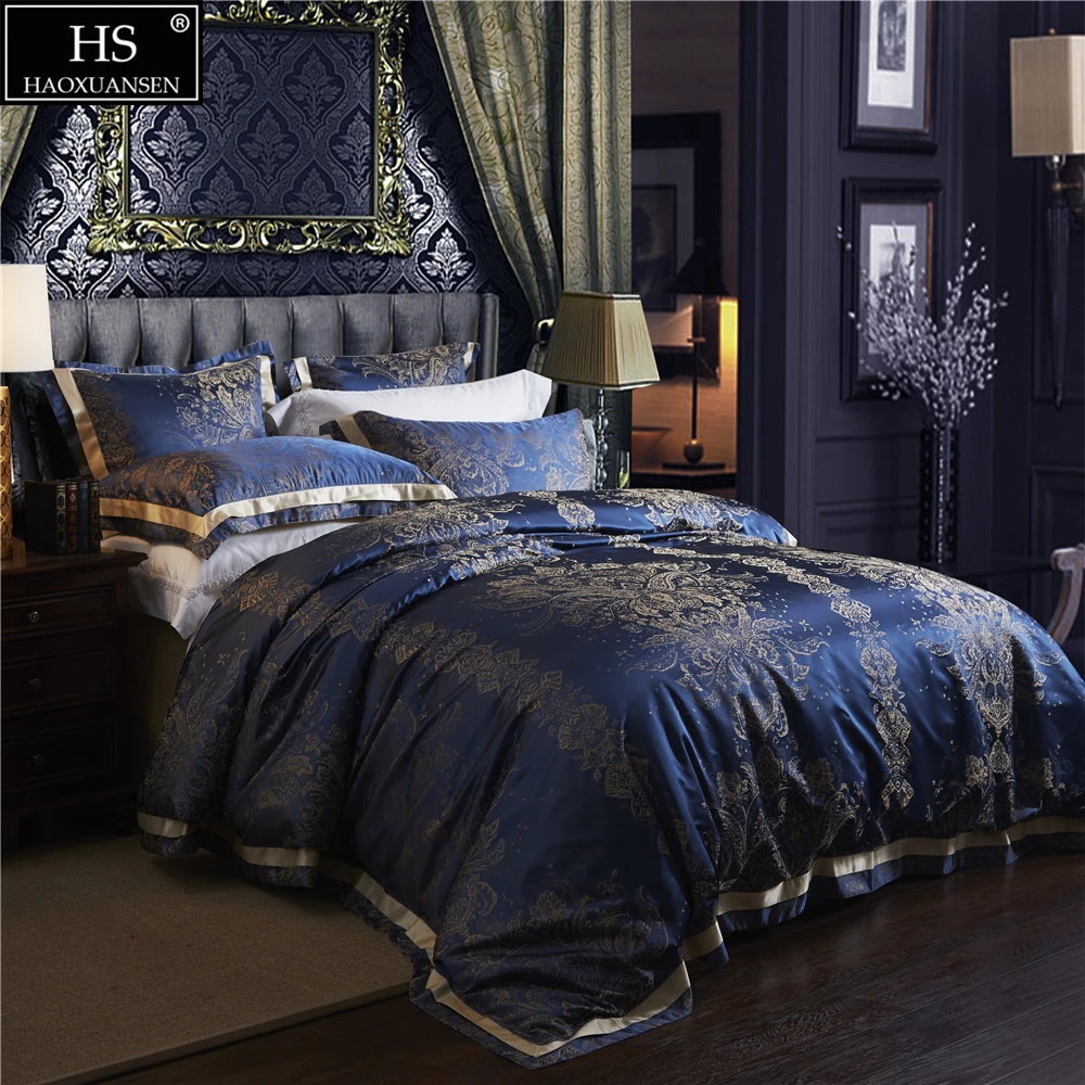 HS Luxury 4pcs Bedding Sets 100 28 Momme Pure Long Stranded Mulberry