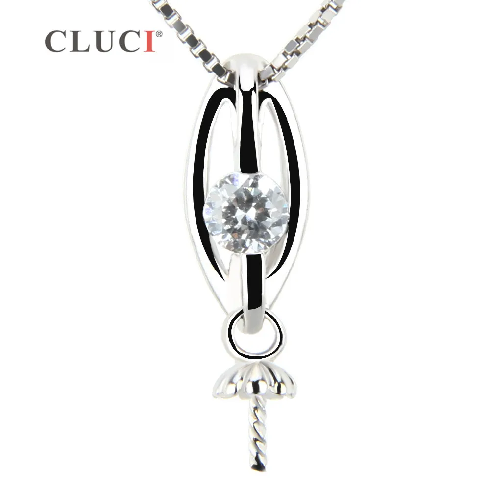 CLUCI pendant fitting 925 sterling silver pendant accessory for pearl