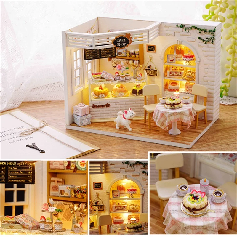

Large Doll House Furniture DIY Miniature 3D Wooden Miniaturas Dollhouse Toys Casa Kitten Diary Toys Birthday Gifts for Children