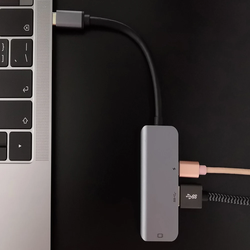 USB C к HDMI 3 в 1 USB-C концентратор Быстрая зарядка передача данных USBC многопортовый адаптер