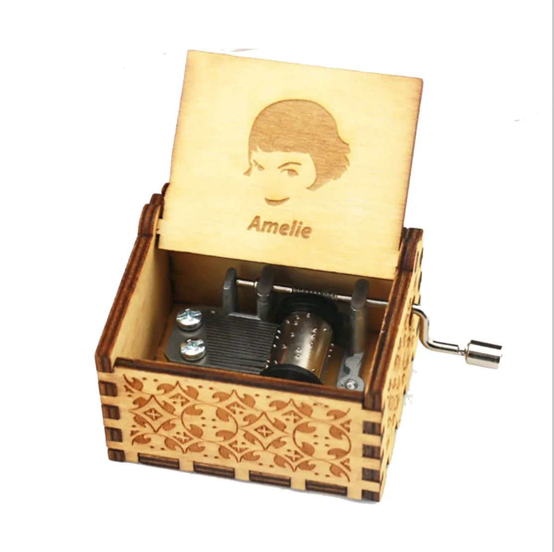 

Wooden Hand Crank Harri Potter Music Box Spirited Away Theme Game of Thrones Wooden Music Box for Child Gifts
