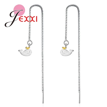 

Genuine 925 Sterling Silver Dangle Earrings Shinning Cubic Zirconia Dangle Earrings For Party Women Fashion Jewelry Gift