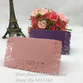 

50pcs New Laser Cut Butterfly Damask Name Place Cards Table Cards Wedding Party Restaurant Banquet Invitation Cards Supplies