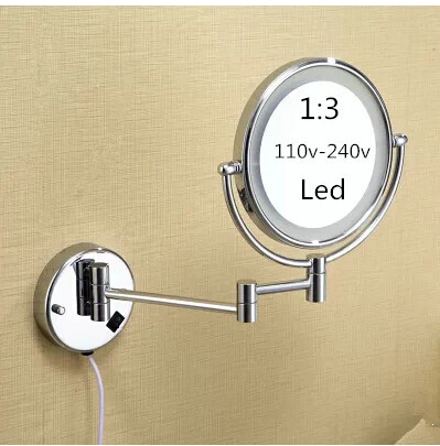 Led الحمام مرآة 360 قابل للسحب الحائط Led التجميل ماكياج حمام مرآة مزدوجة تواجه أدى مرآة الحمام اكسسوارات Led الحمام مرآة 360 قابل للسحب الحائط Led التجميل ماكياج حمام مرآة مزدوجة تواجه أدى مرآة الحمام اكسسوارات