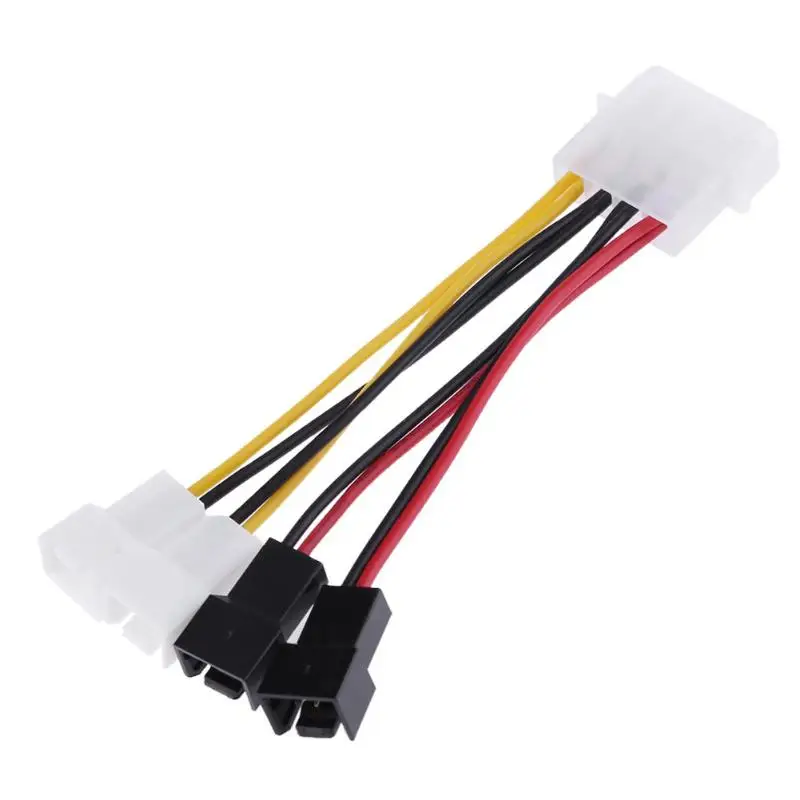 2 шт./лот компьютерный охлаждающий вентилятор кабели питания 4Pin Molex к 3Pin кабель