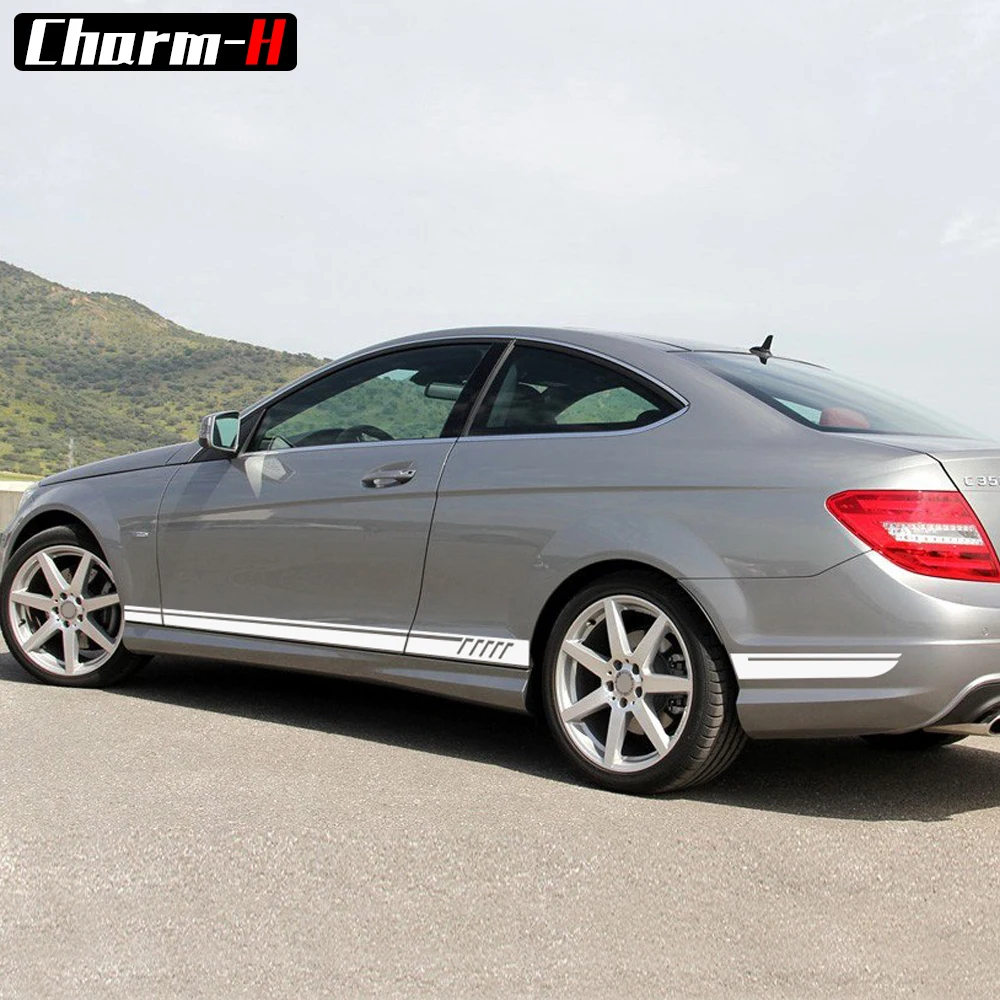 REAL CARBON FIBER DOOR HANDLE BAR COVER FIT MERCEDES BENZ W204 C-CLASS C63 2D
