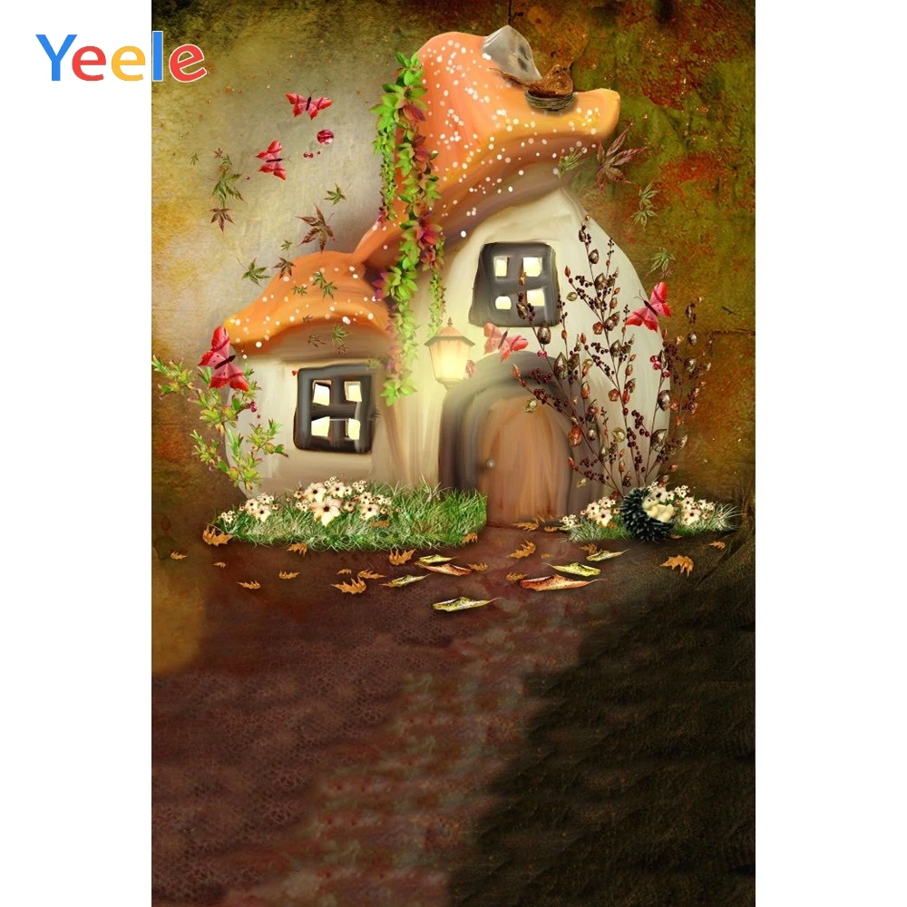 

Yeele Dreamy Jungle Mushroom House Photography Backdrop Children Baby Birthday Party Photographic Background For Photo Studio