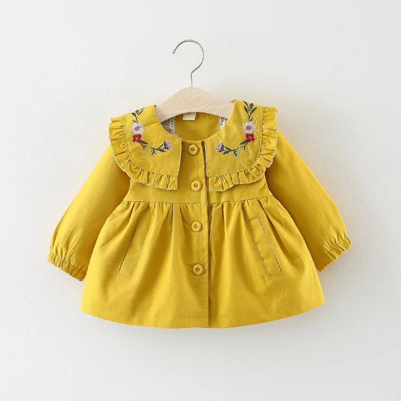 Новинка года; куртка для маленьких девочек; топ с длинными рукавами; хлопковая верхняя одежда; модная одежда для маленьких девочек; ветровка; куртки; пальто - Цвет: Цвет: желтый