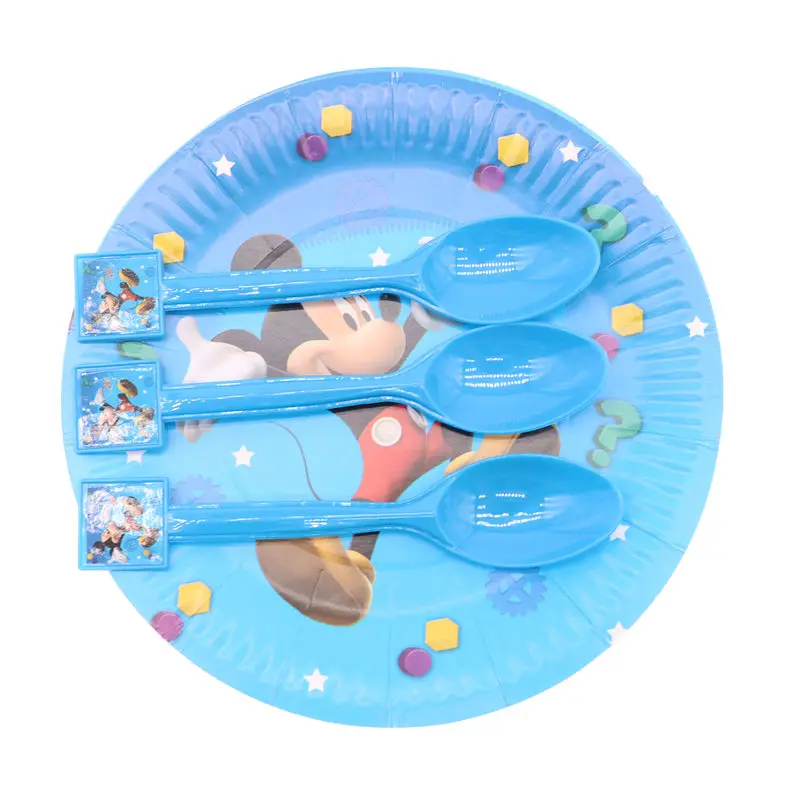 Роскошный Микки Маус, украшение для дня рождения, для детей, для взрослых, для детей, для вечеринок, одноразовые наборы посуды, товары для дня рождения - Цвет: Spoon  10pcs