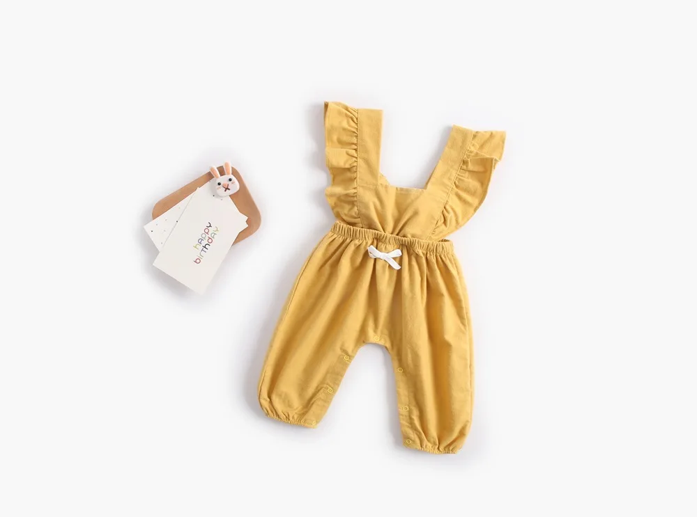 Babies Rompers Kids Autumn Winter Strap Infant Kids Clothing Colorful Long Jumpsuit with Bow Baby Newborn Girls Rompers Clothes