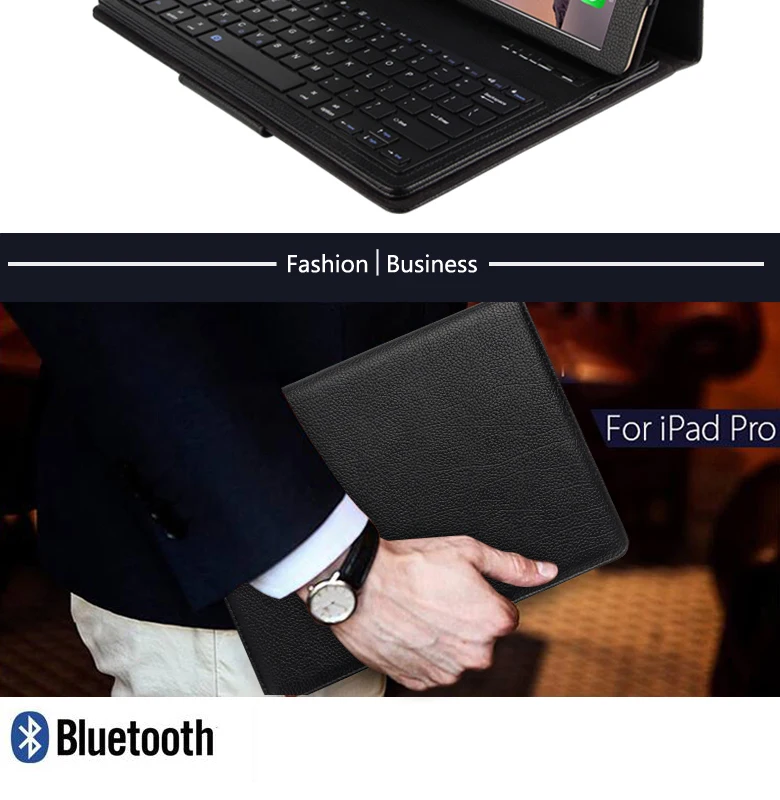 Портфель Folio PU кожаный чехол для IPad Pro 12,9 2017 2015 магнитно съемный ABS покрытие клавиатуры Bluetooth Funda + Flim