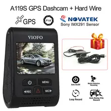 Actualizado VIOFO A119S V2 2.0 “condensador 96660 Novatek HD 1080 p 7G F1.6 Vídeo DVR Dashcam GPS Dashcam Car Record Cámara de Alambre Duro