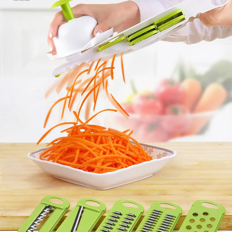 

Mandoline Peeler Grater Vegetables Cutter tools with 5 Stainless Steel Blade Carrot Onion Potato Slicer Kitchen Accessories Tool