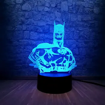 

Marvel Figure Batman 3D Lamp Multicolor Night Light USB Kid Gift Toy Infantil LED Table Lighting Child Bedroom Decor AA Battery