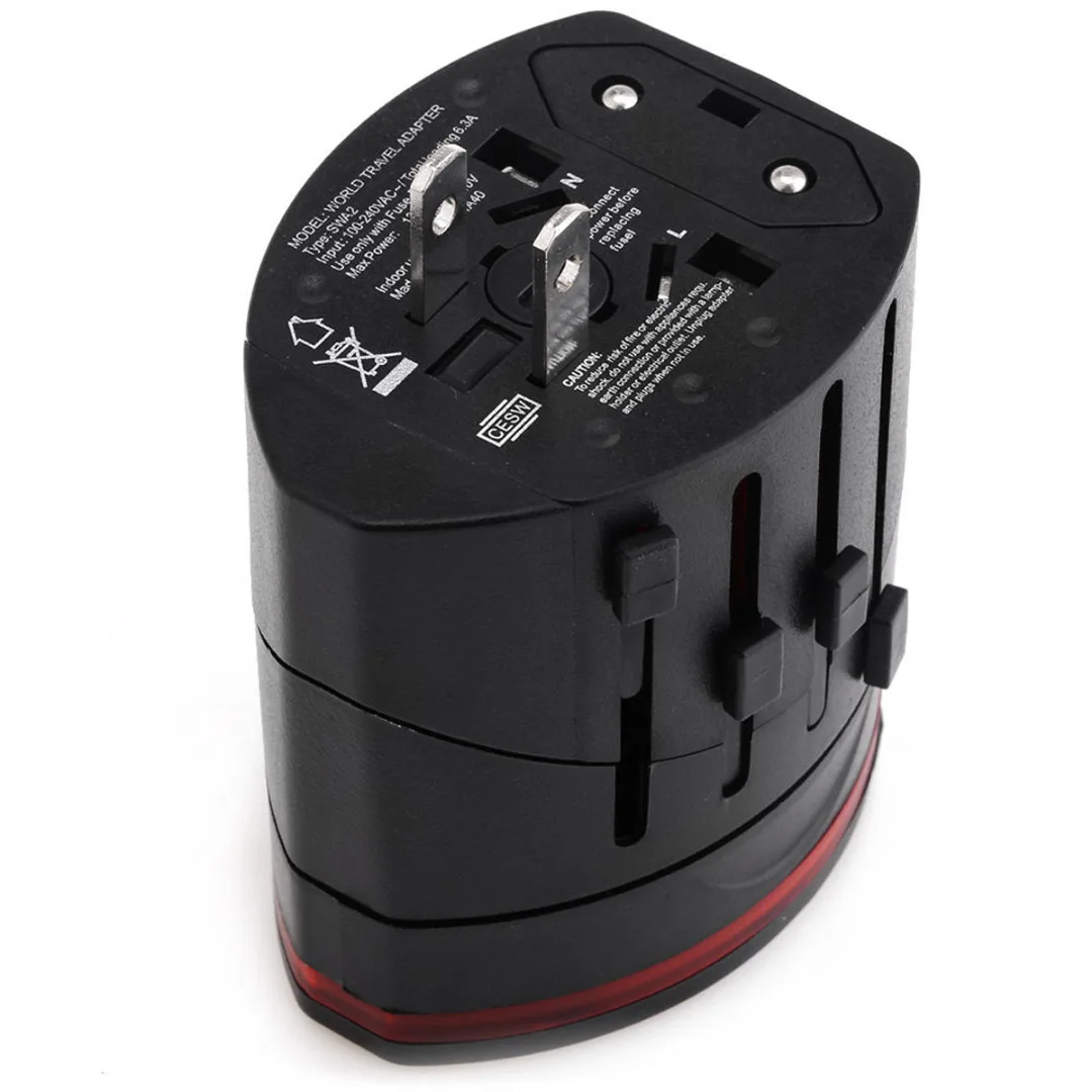 Mayitr 1pc Universal World Travel Power Adapter Professional Dual USB Port Wall Charger Conversion Socket for Electrical Plug