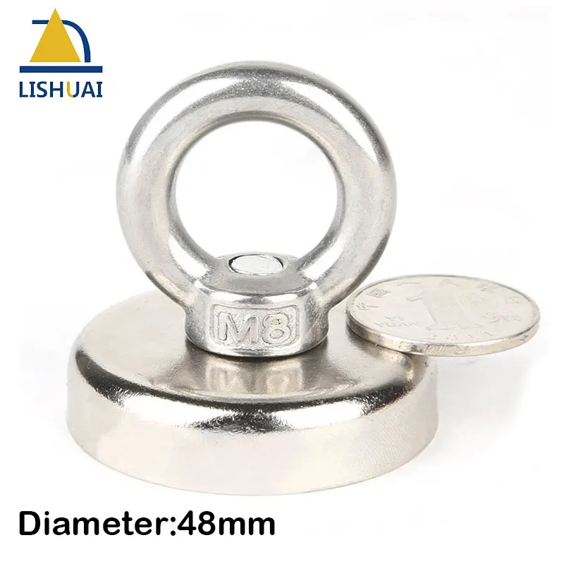 Сильный круговой неодимовый магнит LISHUAI 1 шт. D48 для восстановления/глубоководный
