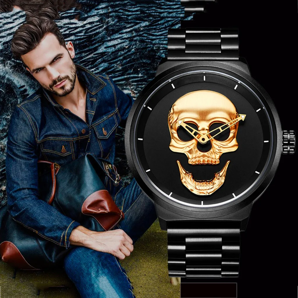 

Fashion simple high quality fashion simple demon dial men's mesh belt quartz watch waterproof Men's watch Wrist Party decoration