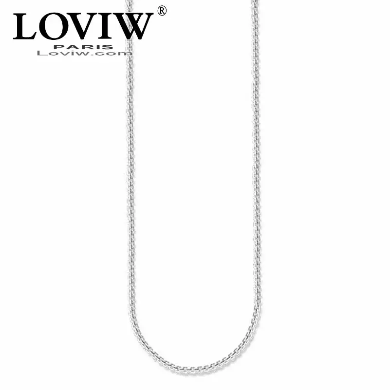 

Silver Link Chain Necklaces New Brand Long Necklaces For Women hot Fashion Jewelry Birthday Gift Thomas sabor Style Collier
