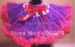 Хит продаж; оптовая торговля юбки для маленьких девочек юбка-пачка для дня рождения, юбка-американка фиолетового цвета + ярко-розовый цвет