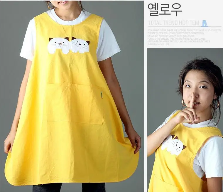 Fashion Cute Nail Shop Coffee Nursery Apron Pinafore For Women Kitchen Baking Aprons Print Logo