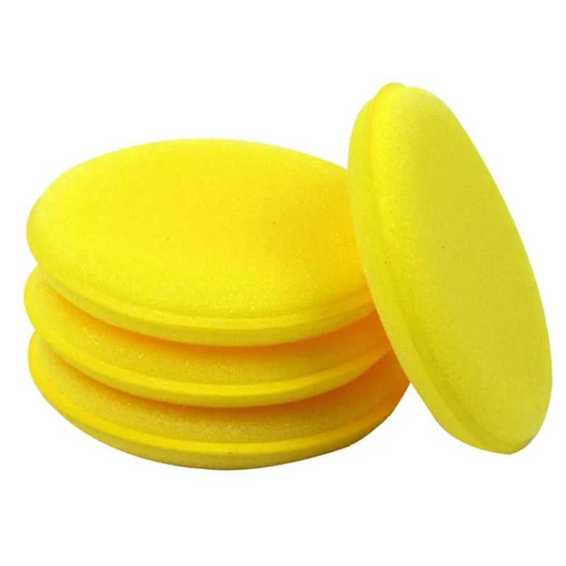 4 дюйма с диматром в форме Воском Губка для полировки аппликатор для нанесения полироли, желтый (упаковка из 24)