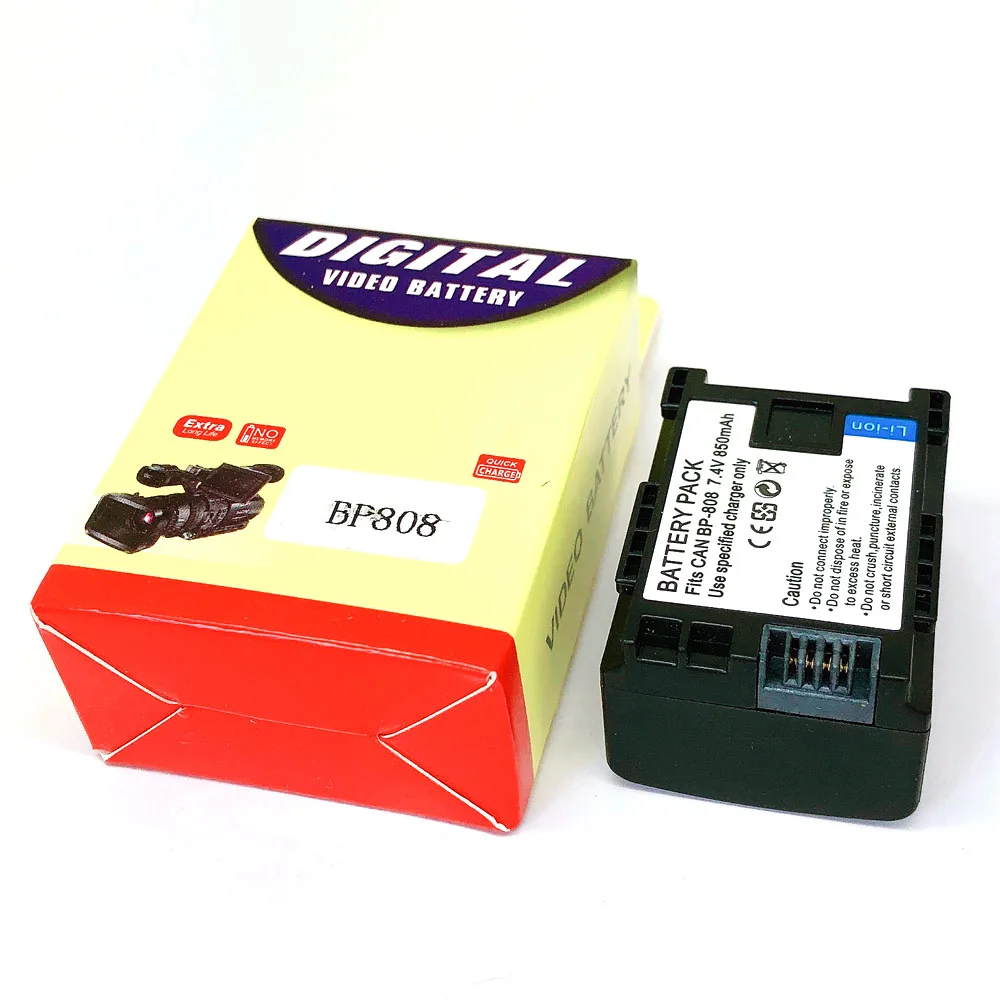 BP-808 BP808 BP 808 Батарея для Canon BP-809 BP-819 BP-827 FS200 FS21 FS22 FS100 FS10 FS11 HF200 HF20 HFS100 S10 FS300 Батарея