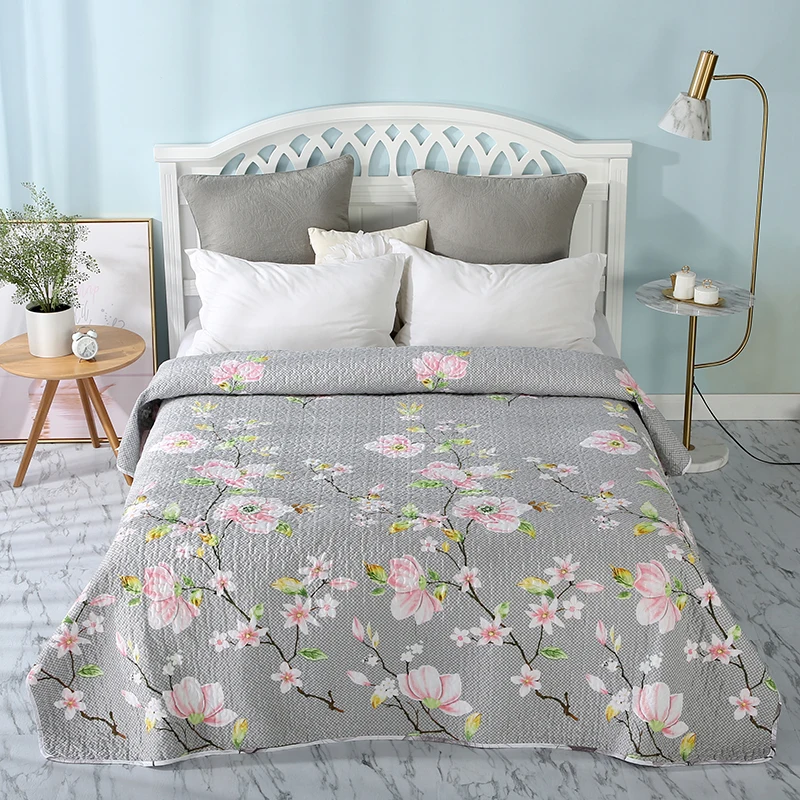 

Bedspread Summer Quilted Flower Quilt Bedding Throws Blanket Plaids Coverlet Bed Cover Quilting Home Textiles #sw